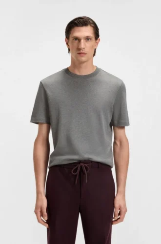 T-Shirt mit Fischgrätmuster aus Baumwolle