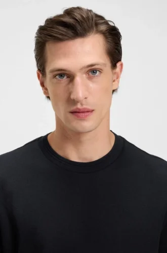 T-Shirt mit Fischgrätmuster aus Baumwolle