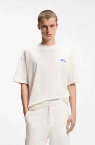 T-Shirt mit Flaggenlogo aus Baumwolljersey