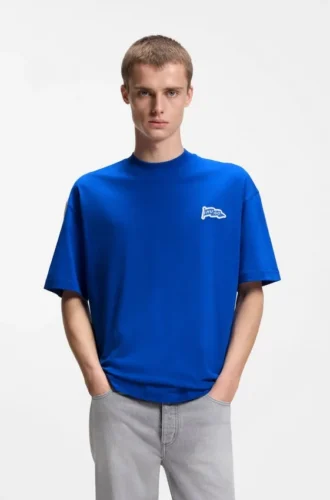 T-Shirt mit Flaggenlogo aus Baumwolljersey