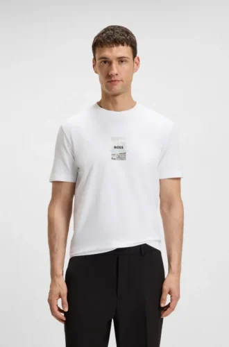 T-Shirt mit Fotodruck aus Stretch-Baumwolle