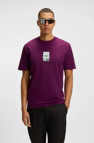 T-Shirt mit Fotodruck aus Stretch-Baumwolle