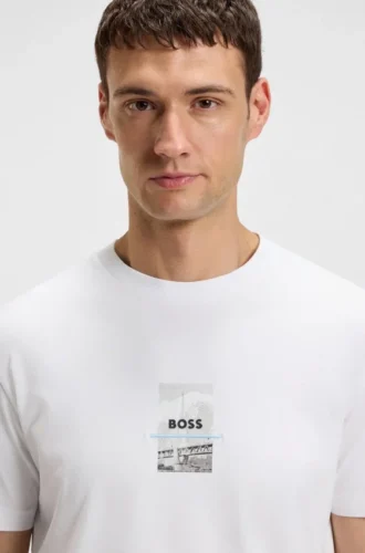 T-Shirt mit Fotodruck aus Stretch-Baumwolle