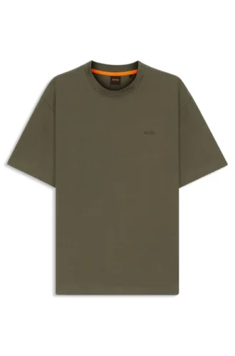 T-Shirt mit gemustertem Kragen aus Baumwolljersey