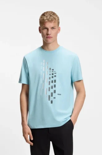 T-Shirt mit geometrischem Print aus Stretch-Baumwolle