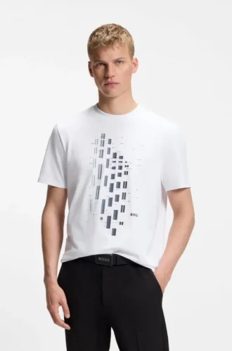 T-Shirt mit geometrischem Print aus Stretch-Baumwolle
