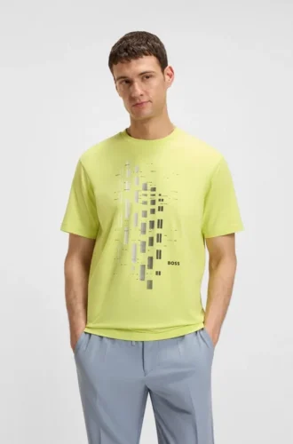 T-Shirt mit geometrischem Print aus Stretch-Baumwolle