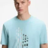 T-Shirt mit geometrischem Print aus Stretch-Baumwolle T-Shirt mit geometrischem Print aus Stretch-Baumwolle