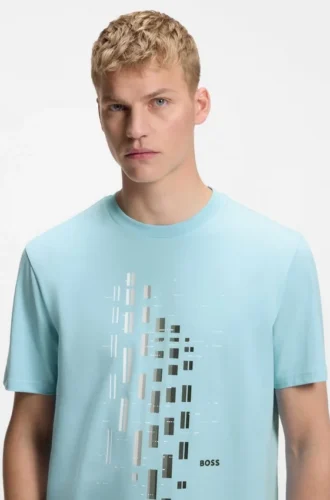 T-Shirt mit geometrischem Print aus Stretch-Baumwolle