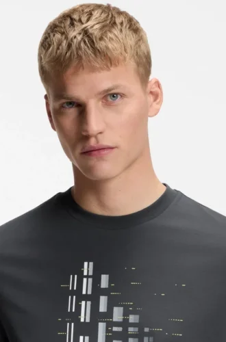 T-Shirt mit geometrischem Print aus Stretch-Baumwolle