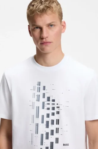 T-Shirt mit geometrischem Print aus Stretch-Baumwolle