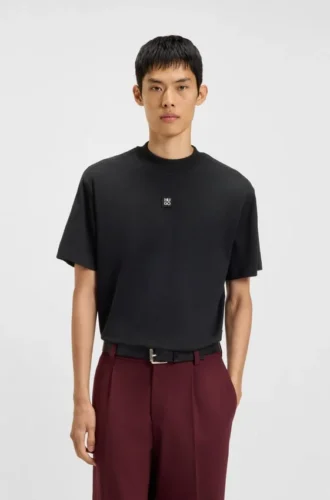 T-Shirt mit geometrischem Streifenmuster aus Interlock-Baumwolle