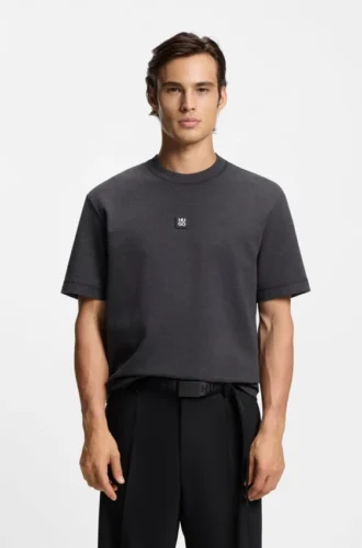 T-Shirt mit gestapeltem Logo aus Baumwollmischung