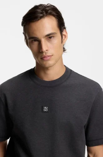 T-Shirt mit gestapeltem Logo aus Baumwollmischung