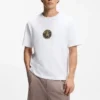 T-Shirt mit gesticktem Aufnäher aus Baumwollfrottee