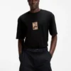 T-Shirt mit gesticktem Aufnäher aus Baumwollfrottee