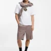 T-Shirt mit gesticktem Aufnäher aus Baumwollfrottee