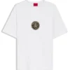 T-Shirt mit gesticktem Aufnäher aus Baumwollfrottee