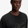 T-Shirt mit gesticktem Logo aus Baumwolljersey
