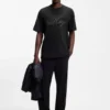 T-Shirt mit gesticktem Logo aus Baumwolljersey