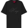 T-Shirt mit gesticktem Logo aus Baumwolljersey
