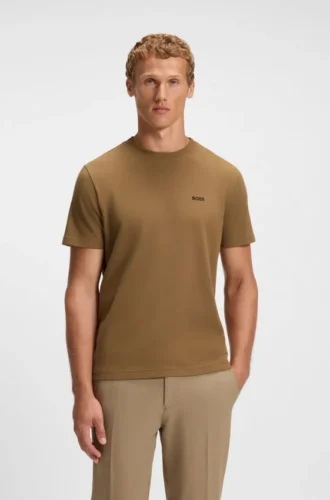 T-Shirt mit gesticktem Logo aus Baumwollpiqué