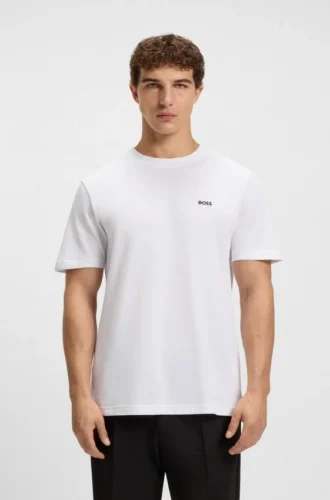T-Shirt mit gesticktem Logo aus Baumwollpiqué