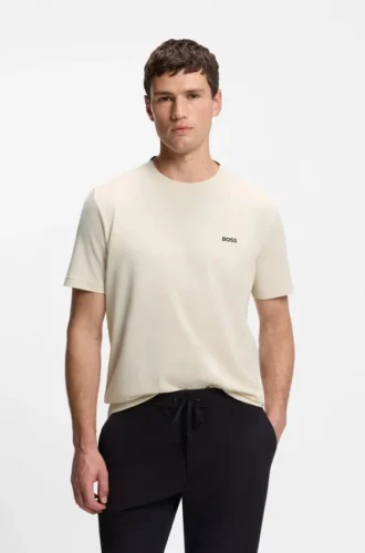 T-Shirt mit gesticktem Logo aus Baumwollpiqué