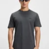 T-Shirt mit gesticktem Logo aus Baumwollpiqué T-Shirt mit gesticktem Logo aus Baumwollpiqué