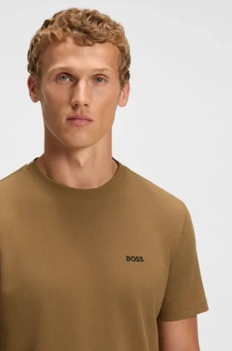 T-Shirt mit gesticktem Logo aus Baumwollpiqué