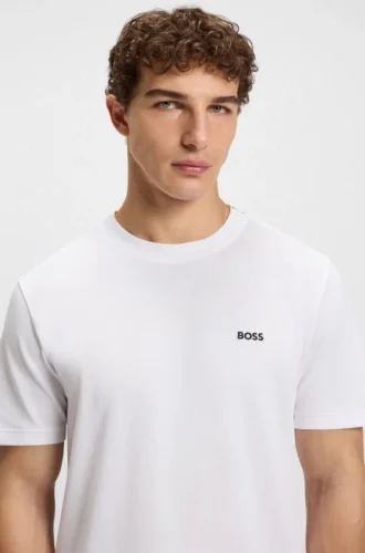 T-Shirt mit gesticktem Logo aus Baumwollpiqué