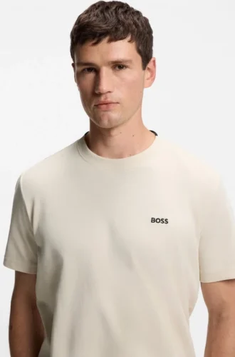 T-Shirt mit gesticktem Logo aus Baumwollpiqué