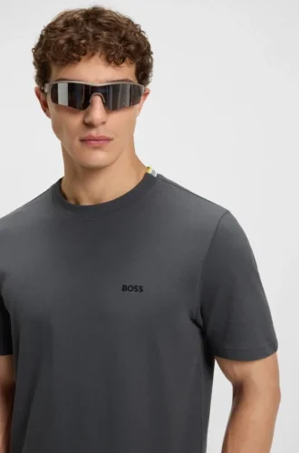 T-Shirt mit gesticktem Logo aus Baumwollpiqué