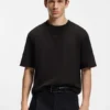 T-Shirt mit gesticktem Logo aus Stretch-Baumwolle T-Shirt mit gesticktem Logo aus Stretch-Baumwolle