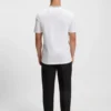 T-Shirt mit gestreiftem Kragen aus Baumwolljersey