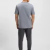 T-Shirt mit gestreiftem Kragen aus Baumwolljersey