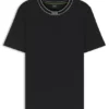 T-Shirt mit gestreiftem Kragen aus Baumwolljersey