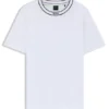 T-Shirt mit gestreiftem Kragen aus Baumwolljersey
