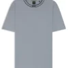 T-Shirt mit gestreiftem Kragen aus Baumwolljersey