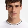 T-Shirt mit gestreiftem Kragen aus Baumwollpiqué