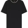 T-Shirt mit gestreiftem Kragen aus Baumwollpiqué