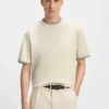T-Shirt mit gestreiften Ärmelbündchen aus merzerisierter Baumwolle