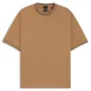 T-Shirt mit gestreiften Ärmelbündchen aus merzerisierter Baumwolle