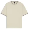 T-Shirt mit gestreiften Ärmelbündchen aus merzerisierter Baumwolle