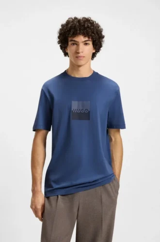 T-Shirt mit geteiltem Logo aus Baumwolljersey
