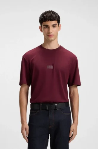 T-Shirt mit geteiltem Logo aus Baumwolljersey