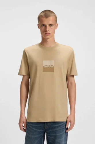 T-Shirt mit geteiltem Logo aus Baumwolljersey
