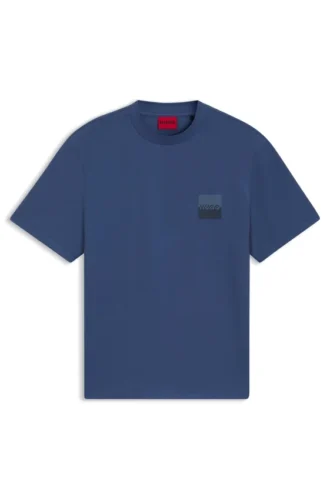 T-Shirt mit geteiltem Logo aus Baumwolljersey