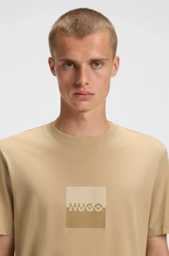 T-Shirt mit geteiltem Logo aus Baumwolljersey
