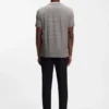 T-Shirt mit Gittermuster aus merzerisierter Baumwolle